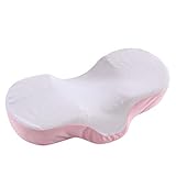 SXY Espuma de Memoria Almohada Antiarrugas Curva ergonómica Mejore Las Almohadas para Dormir Soporte cóncavo Cuello del reposacabezas (Color : Pink)
