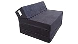 Natalia Spzoo Colchón Plegable Cama de Invitados colchón de Espuma 200x70 cm FM (Negro)