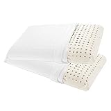 Goldflex Par de 2 Almohadas de látex con Forma de jabón, Altura de 14 cm, con Canales de ventilación, Transpirables, recubiertas de un Tejido Protector Fabricado al 100% en algodón.
