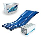Mobiclinic, Mobi 2, Colchón antiescaras con Motor compresor, para escaras Grado I y II , de Aire alternante, Nylon y PVC médico ignífugo, 200 x 86 x 9.5, 20 Celdas, Color Azul
